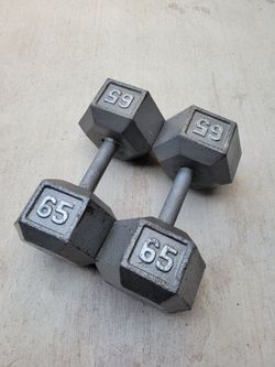 Set of 65 Pound Dumbbells