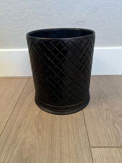 10” Tall Heavy Bronze Metal Trash Can- Wastebasket - Trash Bin