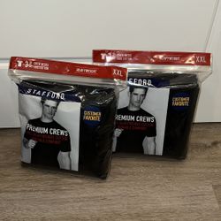 Stafford Heavyweight, Mens 3 Pack, Black, XXL, Short Sleeve, Crew Neck T-Shirt  (2 Sets)