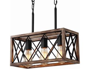 Farmhouse 3-Light Rectangle Chandelier