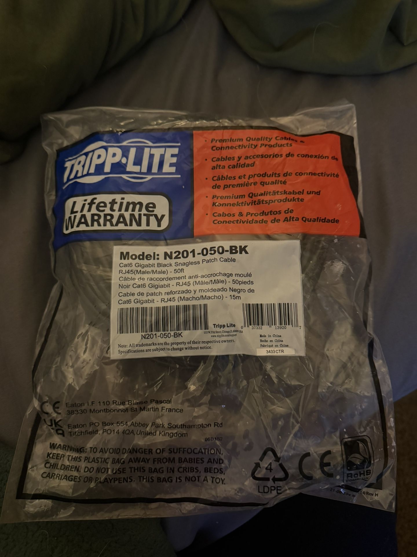 Tripp Lite Cat6 50 ft Ethernet Internet Cable