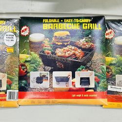 3 Vintage, Foldable, Barbecue Grills