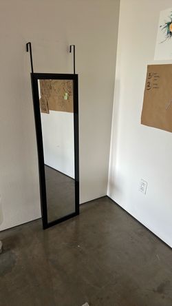 Full-Length Door Hanging Mirror Black Frame