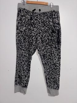 Nike Air Tech Men’s L-XL Black Camo Joggers Sweatpants Cuffed Fleece Pants VTG