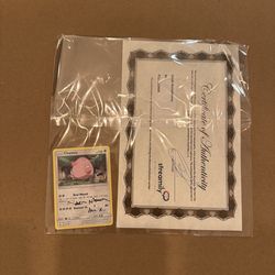 Signed Pokemon Chansey Card