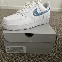 Nike Air Force 1- Blue Paisley 9M/10.5W (DS) 