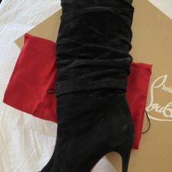 Christian Louboutin Red Bottom Black suede Boots Size 38