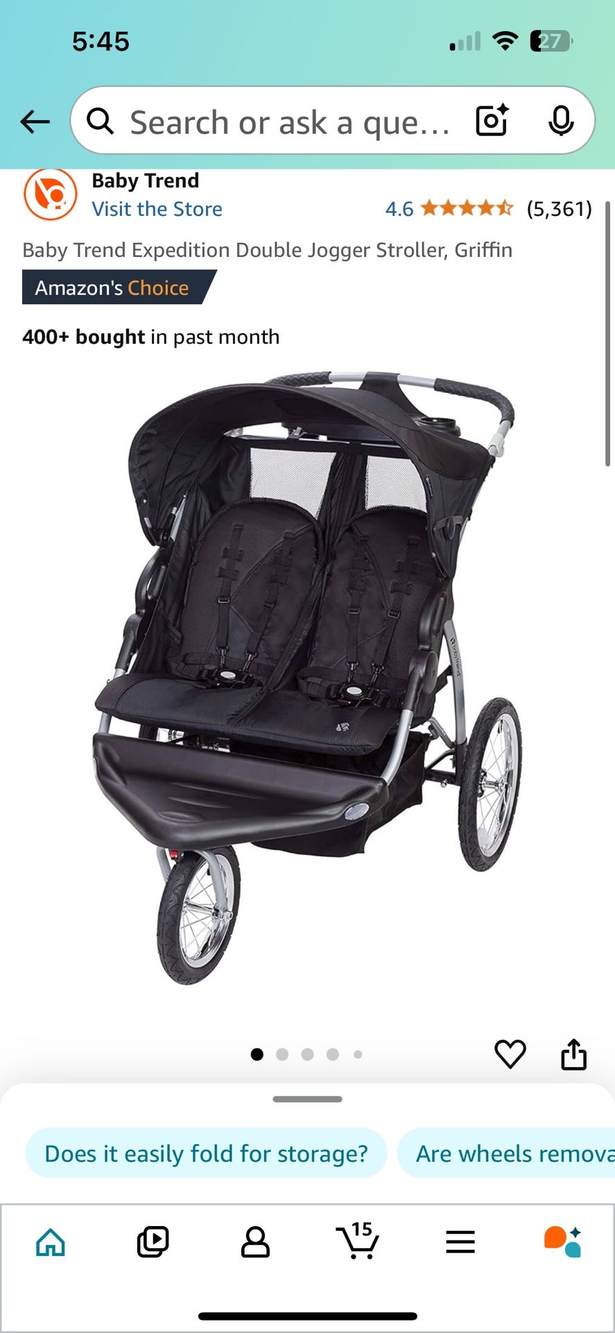 Double Jogger Stroller