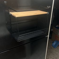 Magnetic Shelf For Fridge With Wood Lid, Fruit Potato And Onion Storage Bins, Pantry Organizers & Storage, Large Container Magnetic Spice Rack For Ref