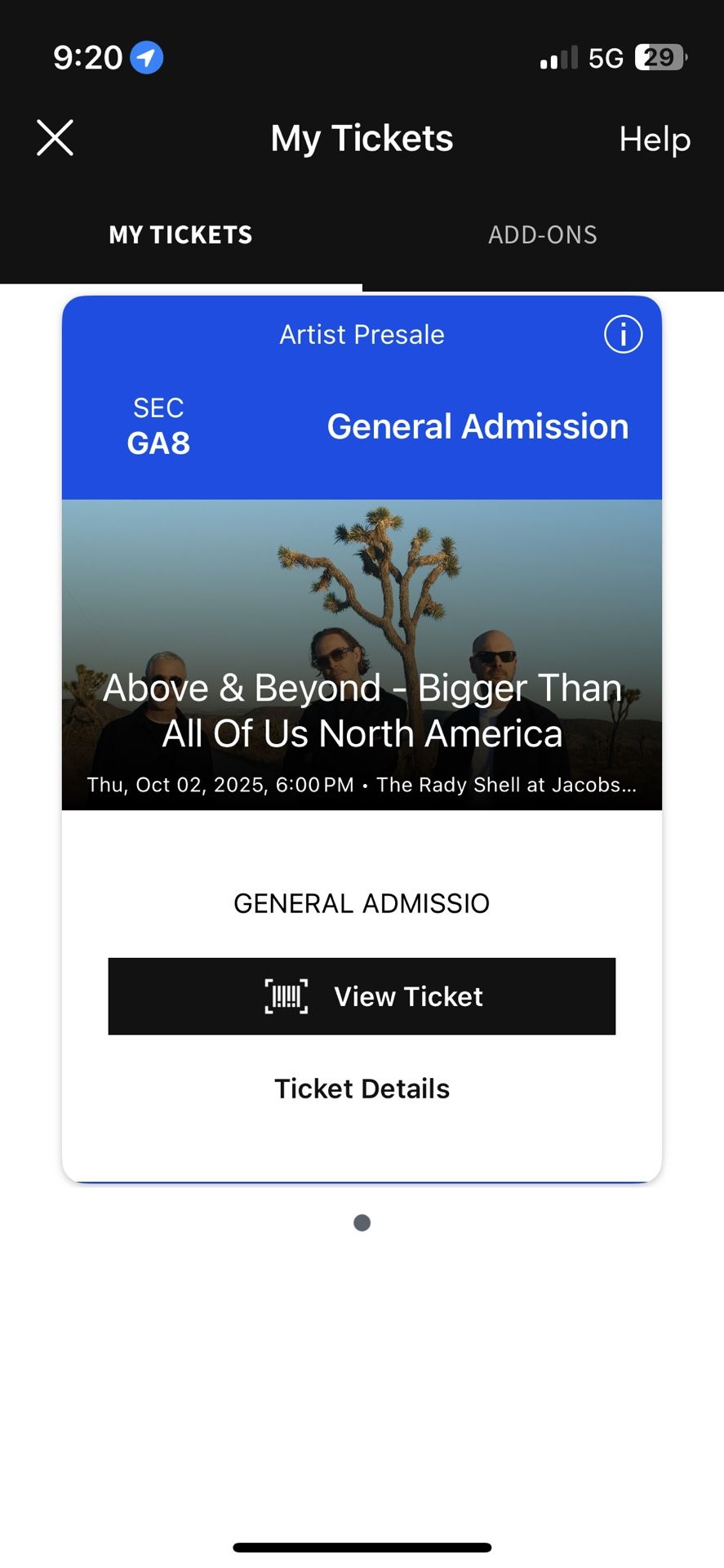 Above & Beyond San Diego 10/2 Thursday 