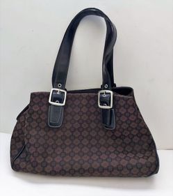 Nine West Women's Triple Compartment Tote Bag Brown, 13"x 8", Pre-Owned