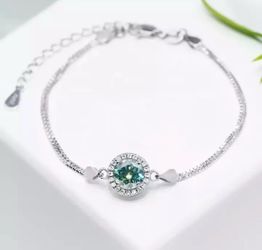 Coral Green Moissanite Bracelet