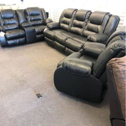 SPECIAL] Vacherie Black Reclining Living Room Set