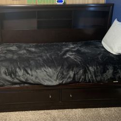 Twin Bed With Drawers And Shelves