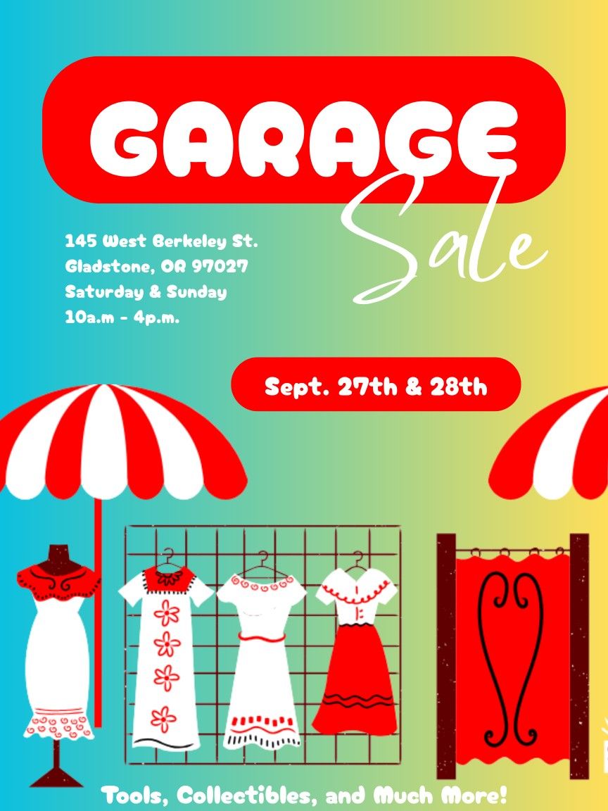 Garage Sale Sept 27th & 28th