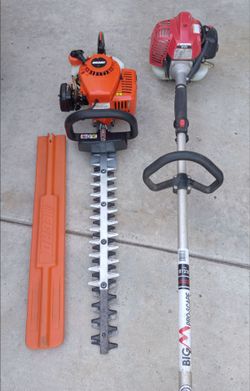 Echo Gas Hedge Trimmer & Big M Pro-Scape Pole Trimmer