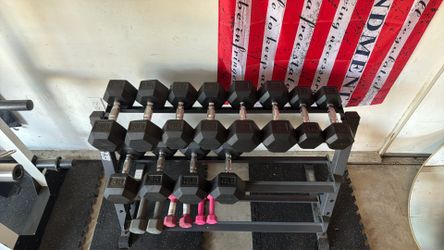 Fitness Gear Rack with dumbbells
