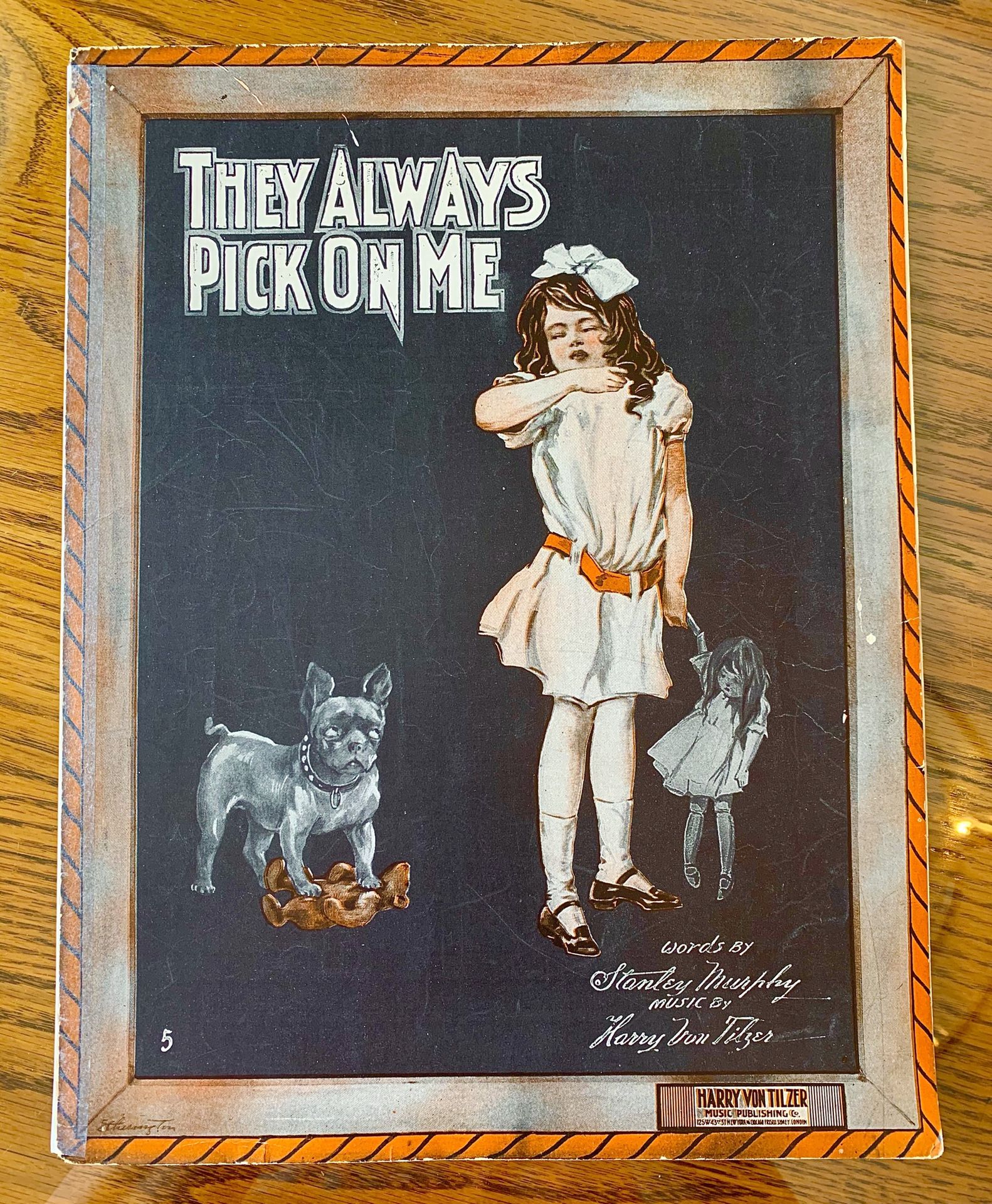 1910 Large Format Antique Sheet Music - They Always Pick On Me #022812