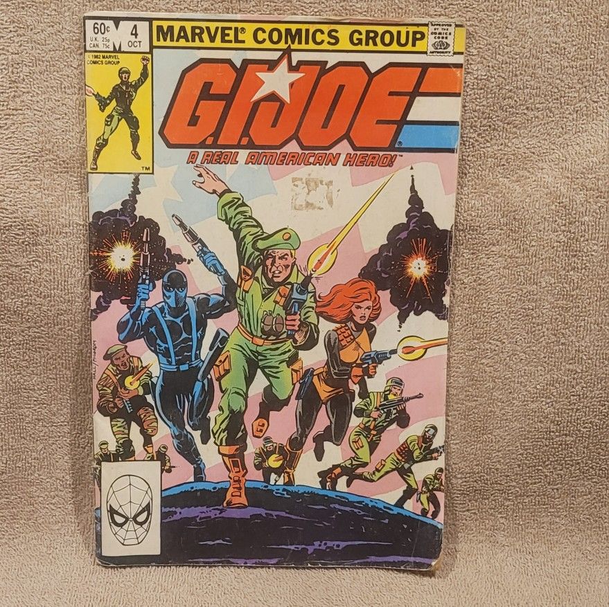 G.I. JOE A REAL AMERICAN HERO #4 (1982) COMIC BOOK MARVEL SNAKE EYES DUKE SCARLET COBRA STORM SHADOW