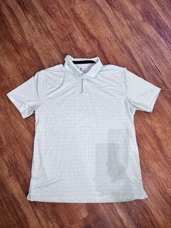 Nike Tennis Mens Polo Size Large Glacier Blue Wick Court Dri Fit Short Sleeve Sh