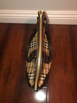 Burberry Authentic Haymarket Orchid Bowling Bag Chocolate for