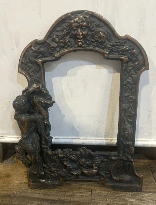 Antique Cast Iron Picture Frame/Mirror Frame Brass