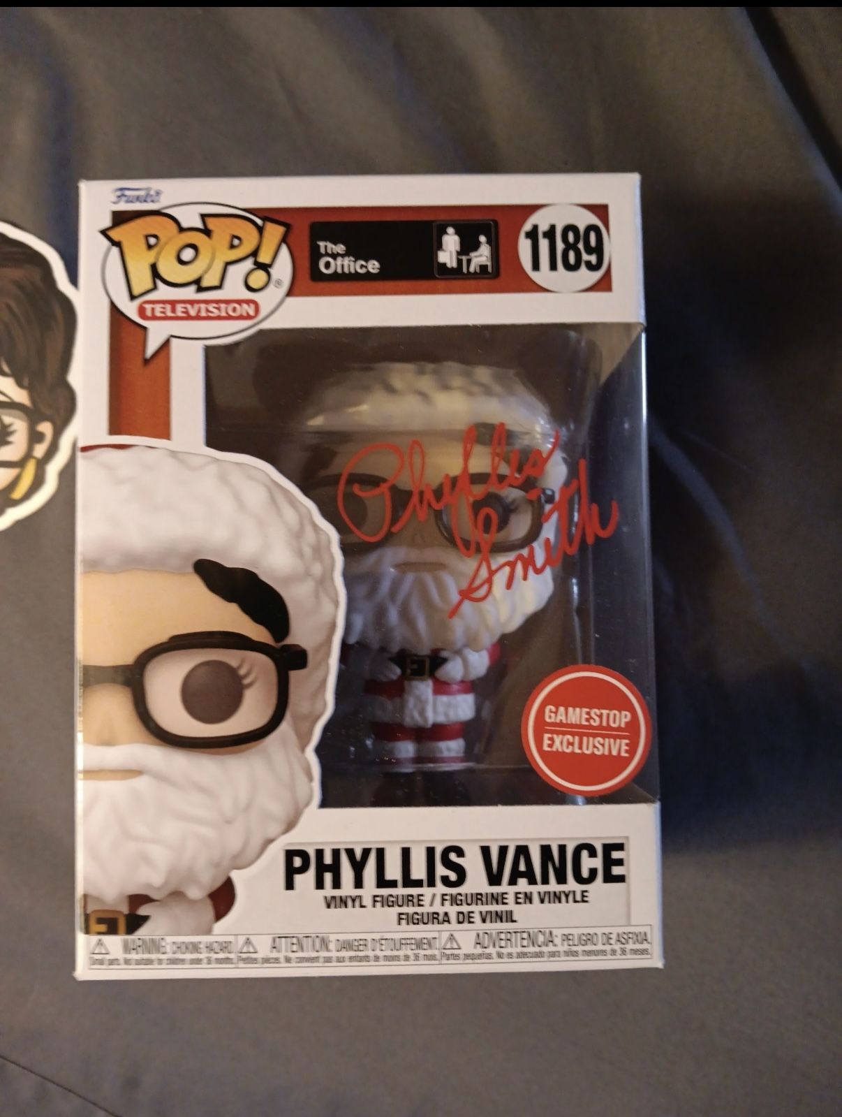 Funko Pop Phyllis Smith signed the office Phyllis vance #1189 gamestop exclusive