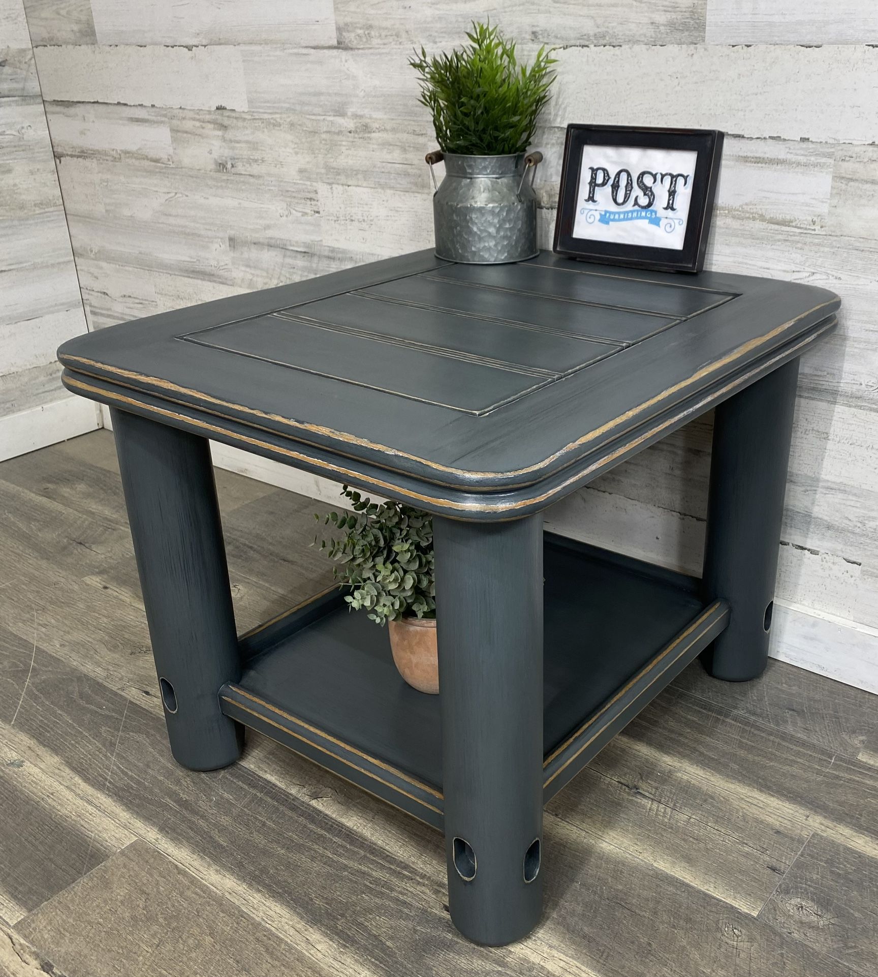 Rustic Dark Gray End Table/ Coffee Table