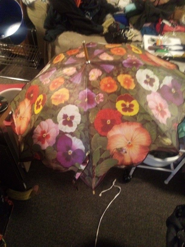 Vintage Umbrella With Wood Handle