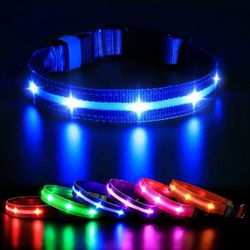 BLACK LED BATTERY OPERATED DOG COLLAR 