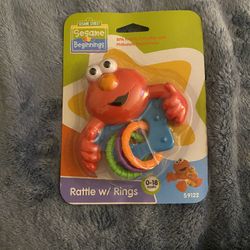 Sesame Beginnings Elmo Rattle With Rings