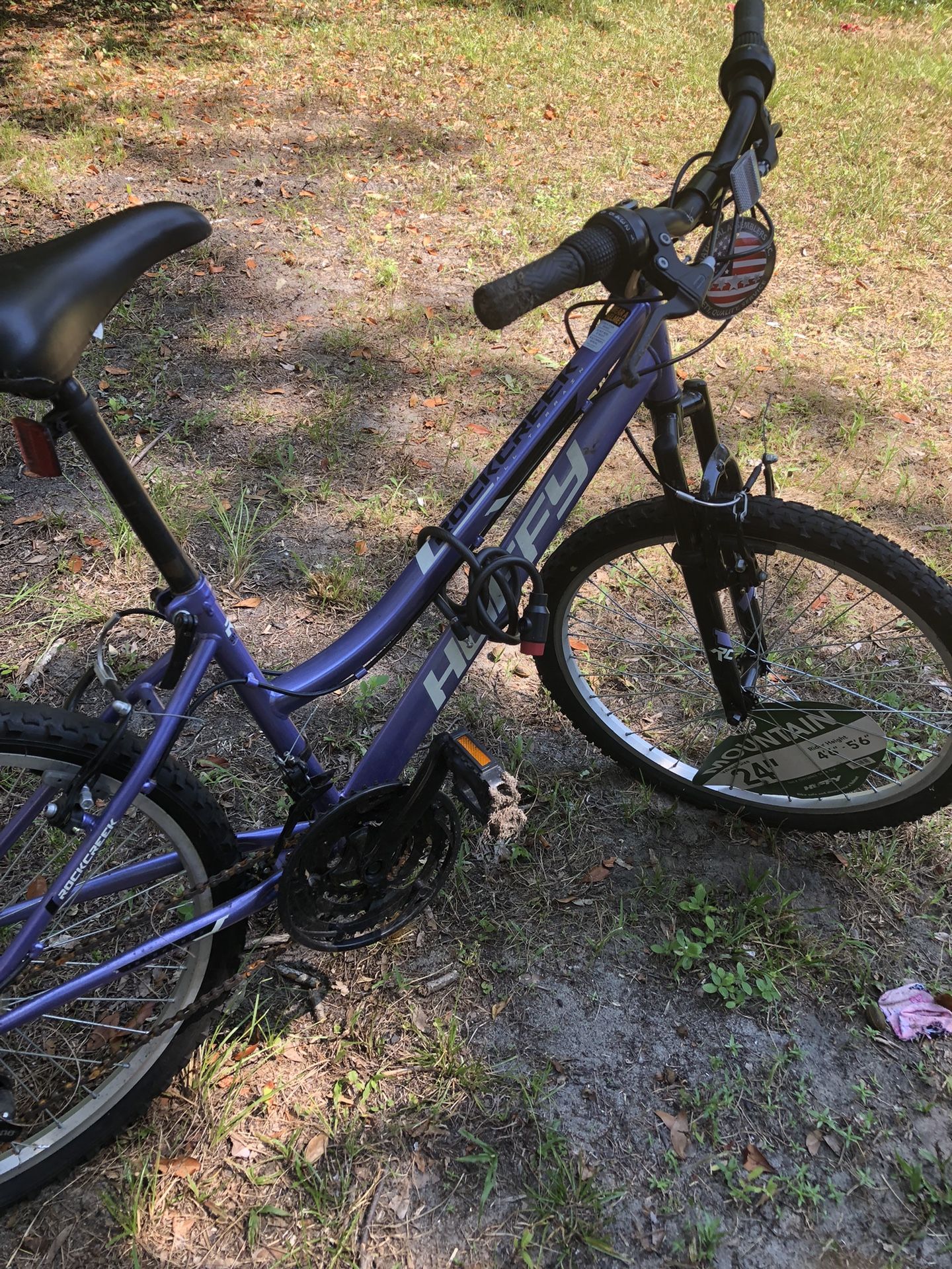 Huffy Rock Creek Mountain Bike, 24" Wheels, Adults Ages 13+, Purple Lilac