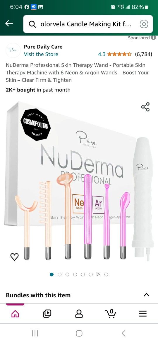 NuDerma Professional Skin Therapy Wand - Portable Skin
Therapy Machine with 6 Neon & Argon Wands - Boost Your
Skin - Clear Firm & Tighten