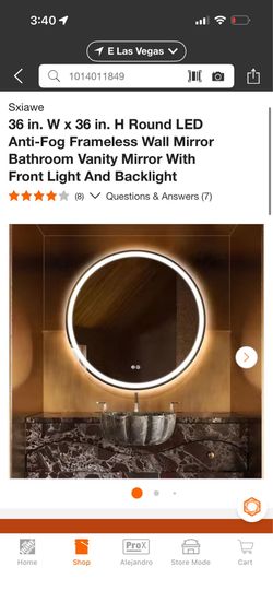 36 in. W × 36 in. H Round LED Anti-Fog Frameless Wall Mirror Bathroom Vanity Mirror With Front Light And Backlight