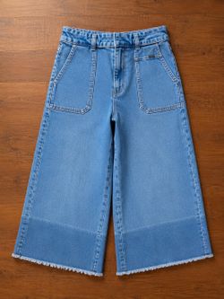 Vero Moda Light-Wash Denim Wide-Leg Culottes