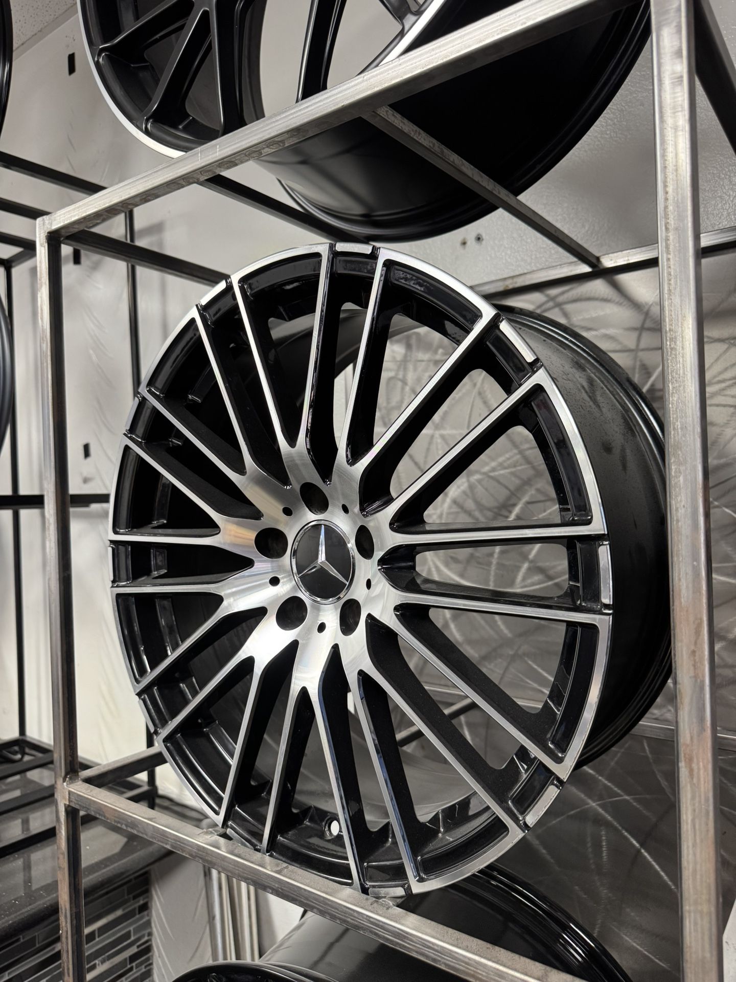 Staggered 19in Gloss Black With Machined Face Mercedes AMG Style Rims