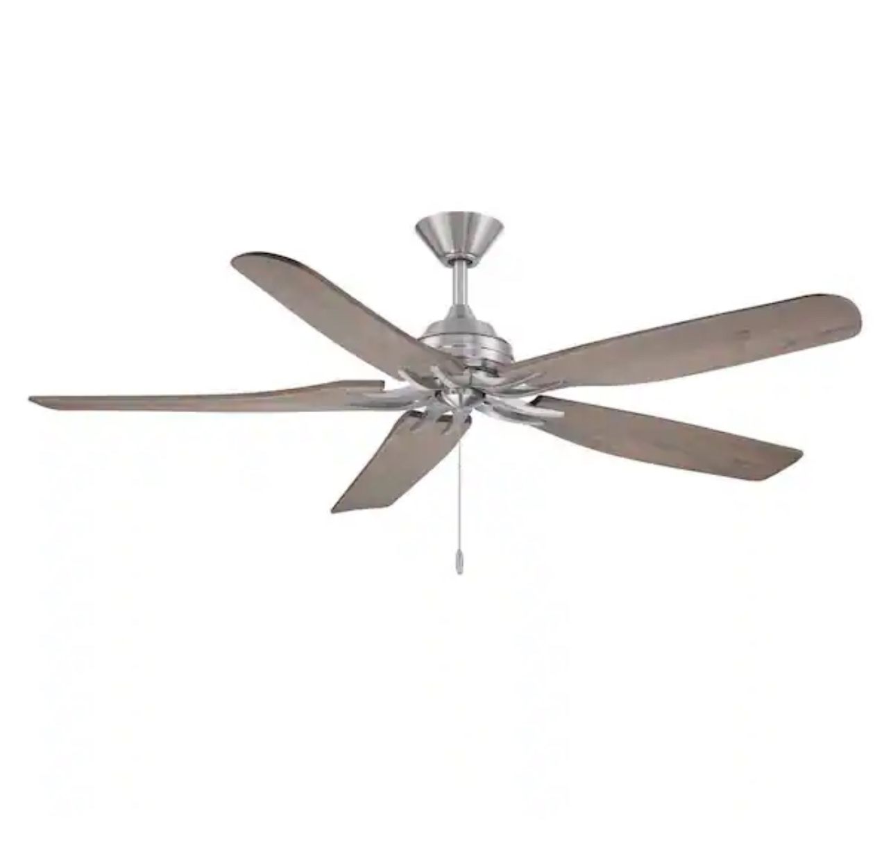Hampton Bay Danetree 60 in. Indoor/Outdoor Brushed Nickel Ceiling Fan ...
