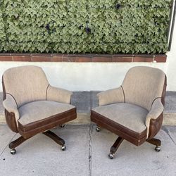 Tufted Vintage Office Rolling Chairs On Casters
