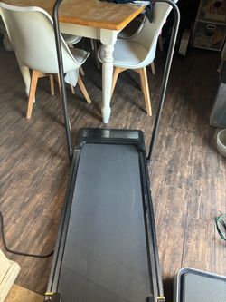 380JM walking pad treadmill with handle bar.