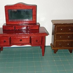 1/12 Scale Vintage Dressers, Drawers Do Not Open