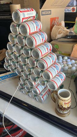 Vintage Budweiser Can Christmas Tree