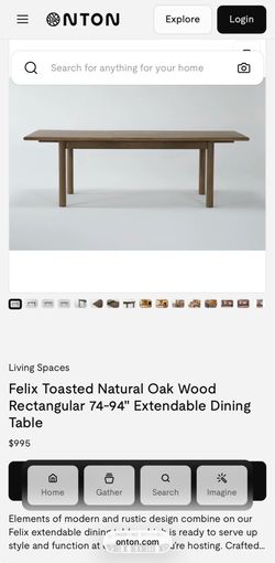 Living spaces Felix extendable table