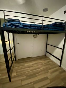 Metal Twin Loft Bed in Black