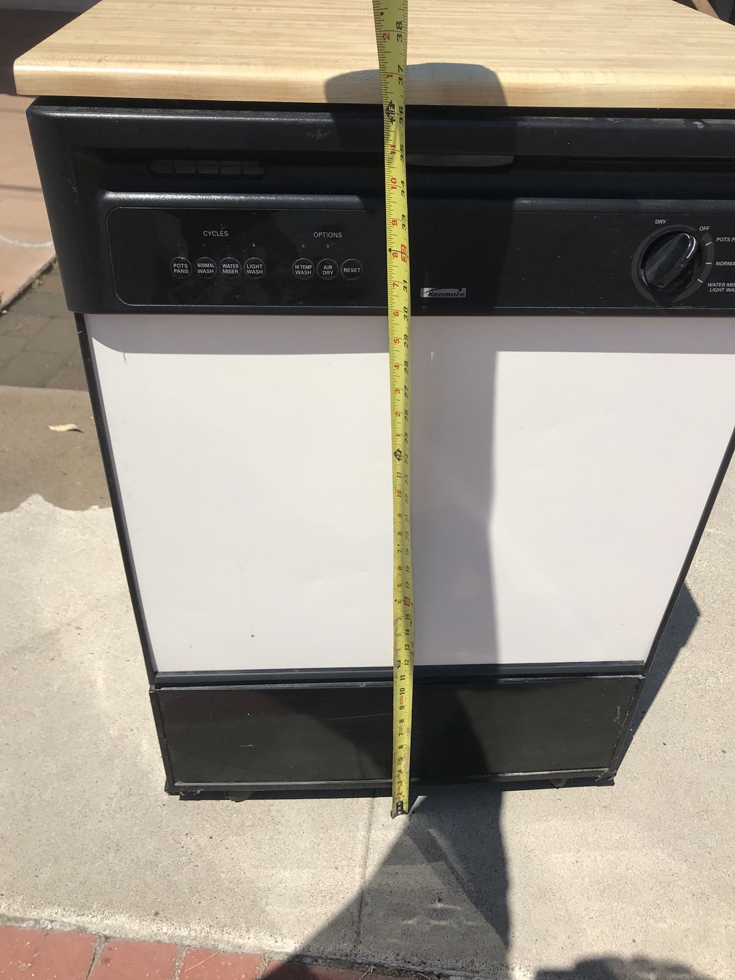 Kenmore ultra wash dishwasher freestanding cutting board on rollers working