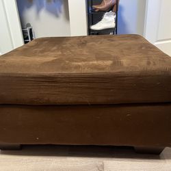 Brown Suede Ottoman