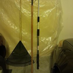 Garden Tools,, 2 Rakes 1 Attachment For Cleaning Gutters