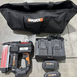 Worx WX840L 20V Power Share Cordless 18 Gauge Nail & Staple Gun
