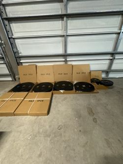 Full Olympic Bumper Plate Set 45/35/25/10/5/2.5  (BRAND NEW IN BOXES)  