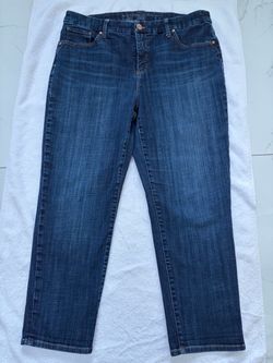 Chico’s SO Slimming Girlfriend Crop Jeans Size US 12 Blue