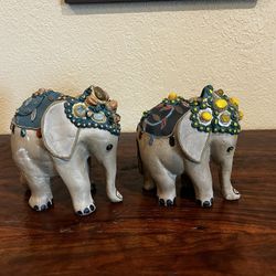 2 Ceramic Elephants 8.5”-8” Height… SEE ALL PICTURES… $35